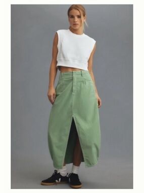 Anthropologie Pilcro Barrel Midi Skirt